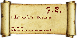 Fábián Rozina névjegykártya