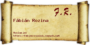 Fábián Rozina névjegykártya