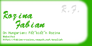 rozina fabian business card